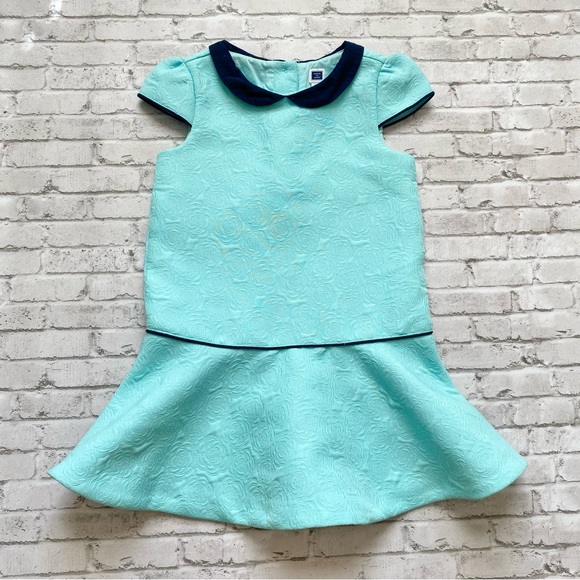 Janie and Jack Blue Rose Drop Waist Dress - Picture 1 of 8